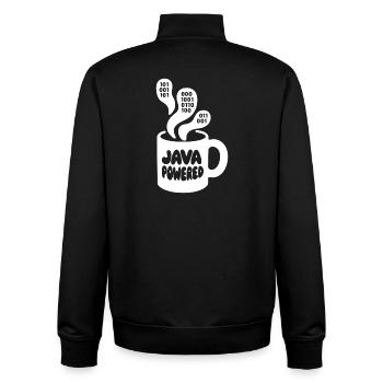 Java Powered Mug: Binary Steam - Unisex Organic Zip Sweatshirt by Stanley/Stella - black - Back - AI Model Male 185 light (185cm)