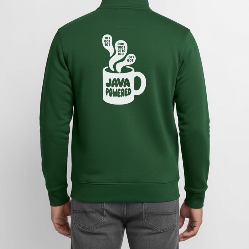 Java Powered Mug: Binary Steam Unisex Organic Zip Sweatshirt by Stanley/Stella
