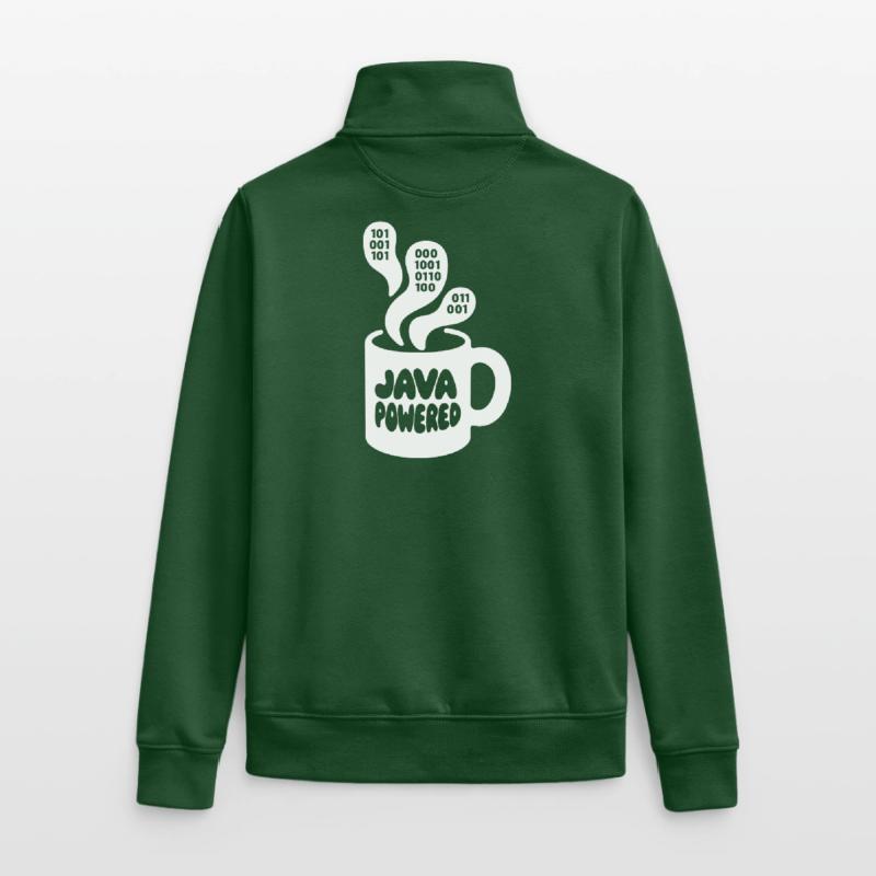 Java Powered Mug: Binary Steam Unisex Organic Zip Sweatshirt by Stanley/Stella