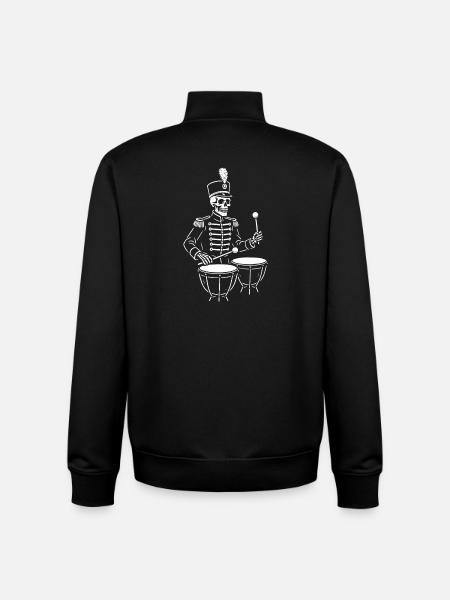 Skeleton Drummer in Parade Uniform - Unisex Organic Zip Sweatshirt by Stanley/Stella - black