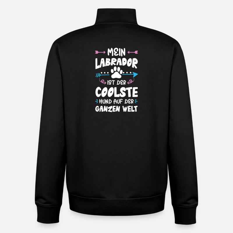 Dicton du chien Labrador - Sweat zippé unisexe en coton bio Stanley/Stella - noir