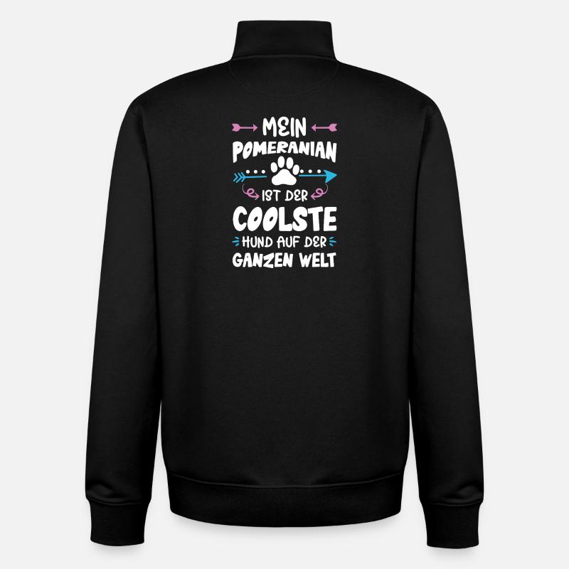 Dicton de chien poméranien - Sweat zippé unisexe en coton bio Stanley/Stella - noir