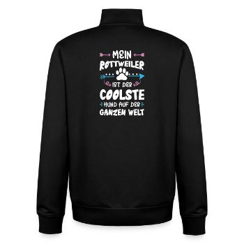 rottweiler hund spruch - Unisex Organic Zip Sweatshirt von Stanley/Stella - Schwarz - Hinten - AI Model Male 185 light (185cm)