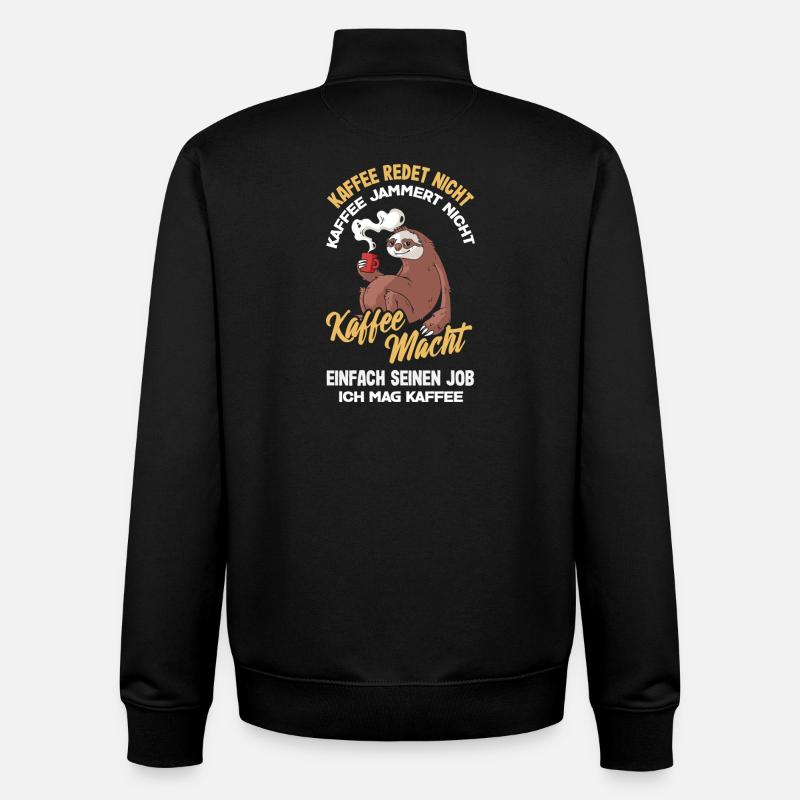 Le café ne parle pas, j’aime le café - Sweat zippé unisexe en coton bio Stanley/Stella - noir