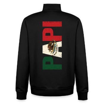 Mexiko Pride Flagge Adler Vintage Look - Unisex Organic Zip Sweatshirt von Stanley/Stella - Schwarz - Hinten - AI Model Male 185 light (185cm)