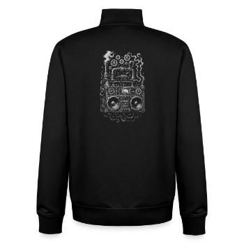 Steampunk Boombox Gears - Unisex Organic Zip Sweatshirt by Stanley/Stella - black - Back - AI Model Male 185 light (185cm)