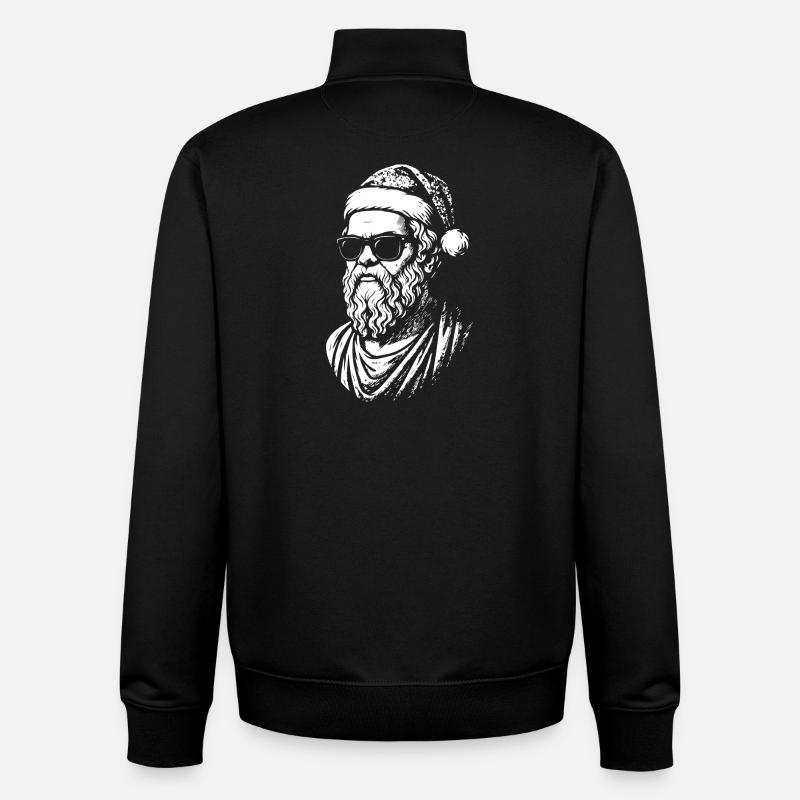 Weihnachtsmann Sonnenbrillen Pop Art - Unisex Organic Zip Sweatshirt von Stanley/Stella - Schwarz