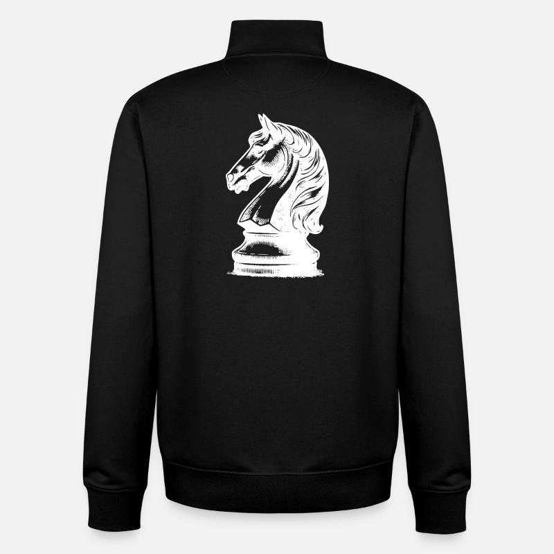 Échiquier avec pièces, roi et pions - Sweat zippé unisexe en coton bio Stanley/Stella - noir