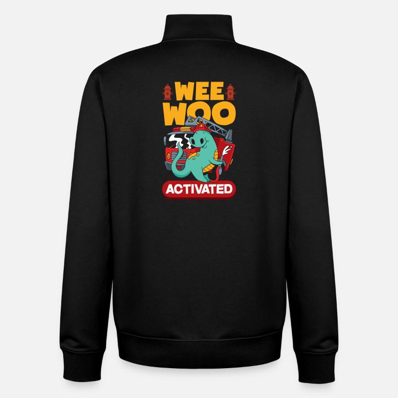 Wee Woo Squad Fire Tiny Firefighter - Unisex Organic Zip Sweatshirt by Stanley/Stella - black