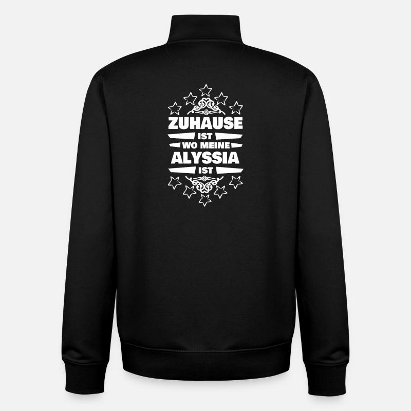 Cadeau pour Alyssia - Sweat zippé unisexe en coton bio Stanley/Stella - noir