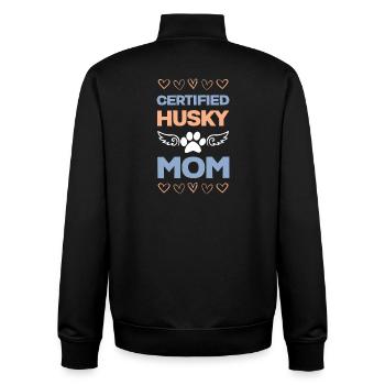 Maman Husky certifiée - Sweat zippé unisexe en coton bio Stanley/Stella - noir - Dos - AI Model Male 185 light (185cm)