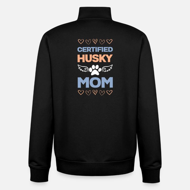 Maman Husky certifiée - Sweat zippé unisexe en coton bio Stanley/Stella - noir