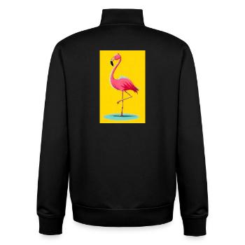Flamant - Sweat zippé unisexe en coton bio Stanley/Stella - noir - Dos - AI Model Male 185 light (185cm)
