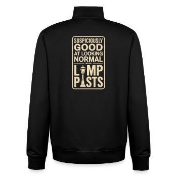 Normal an Laternen aussehen | Geocaching Humor - Unisex Organic Zip Sweatshirt von Stanley/Stella - Schwarz - Hinten - AI Model Male 185 light (185cm)