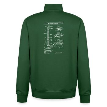 electric guitar blueprint patent. - Unisex Organic Zip Sweatshirt by Stanley/Stella - bottle green - Back - AI Model Male 185 dark (185cm)