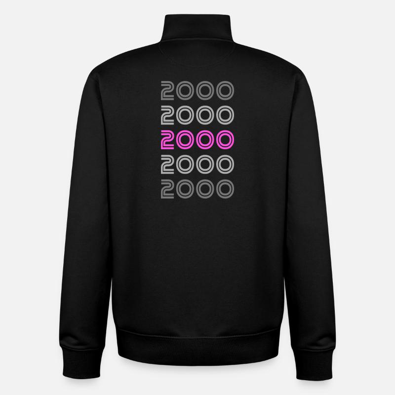 Rétro 2000 - Sweat zippé unisexe en coton bio Stanley/Stella - noir
