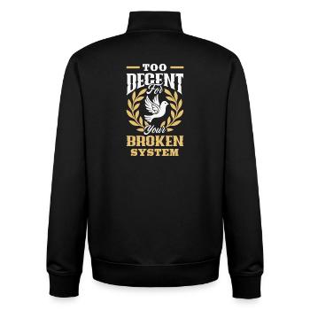 radicalized by fundamental - Unisex Organic Zip Sweatshirt by Stanley/Stella - black - Back - AI Model Male 185 light (185cm)