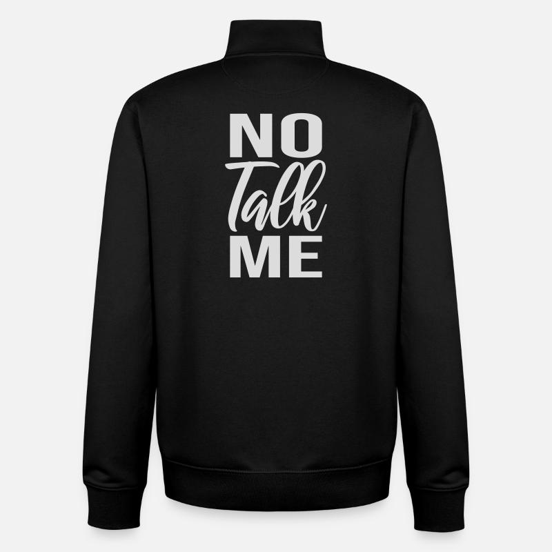 Pas de discours introverti antisocial drôle - Sweat zippé unisexe en coton bio Stanley/Stella - noir
