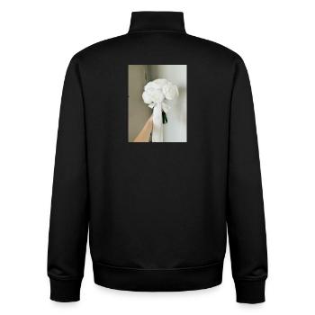 Peony Flower T-shirt  - Unisex Organic Zip Sweatshirt by Stanley/Stella - black - Back - AI Model Male 185 light (185cm)