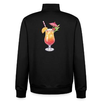 Tropical cocktail with fruit decoration - Unisex Organic Zip Sweatshirt by Stanley/Stella - black - Back - AI Model Male 185 light (185cm)