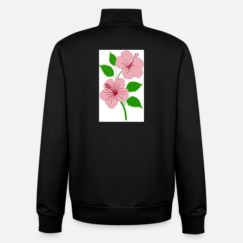 hibiscus - Unisex Organic Zip Sweatshirt by Stanley/Stella - black