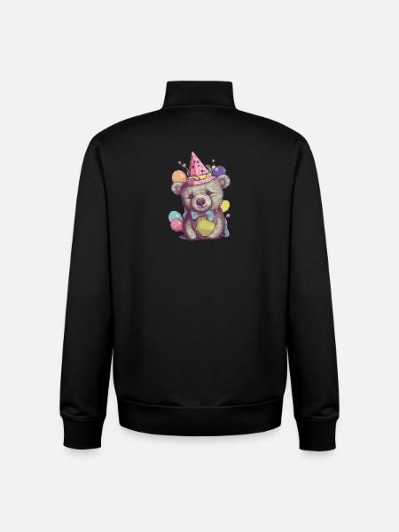Party Bear - Unisex Organic Zip Sweatshirt by Stanley/Stella - black