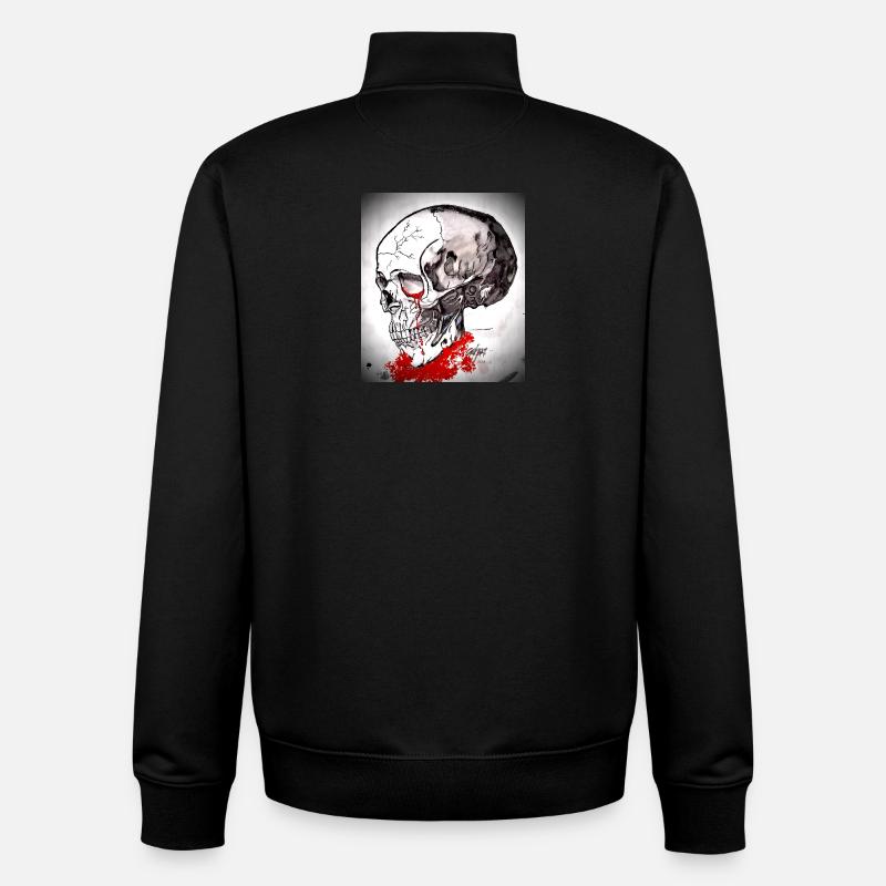 Bloody Skull Sketch - Unisex Organic Zip Sweatshirt by Stanley/Stella - black