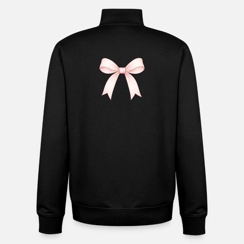 cute bow - Unisex Organic Zip Sweatshirt by Stanley/Stella - black
