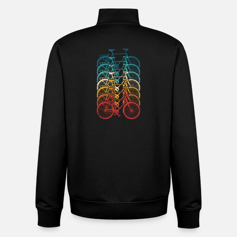 Rainbow Bike Stack Gradient - Unisex Organic Zip Sweatshirt by Stanley/Stella - black