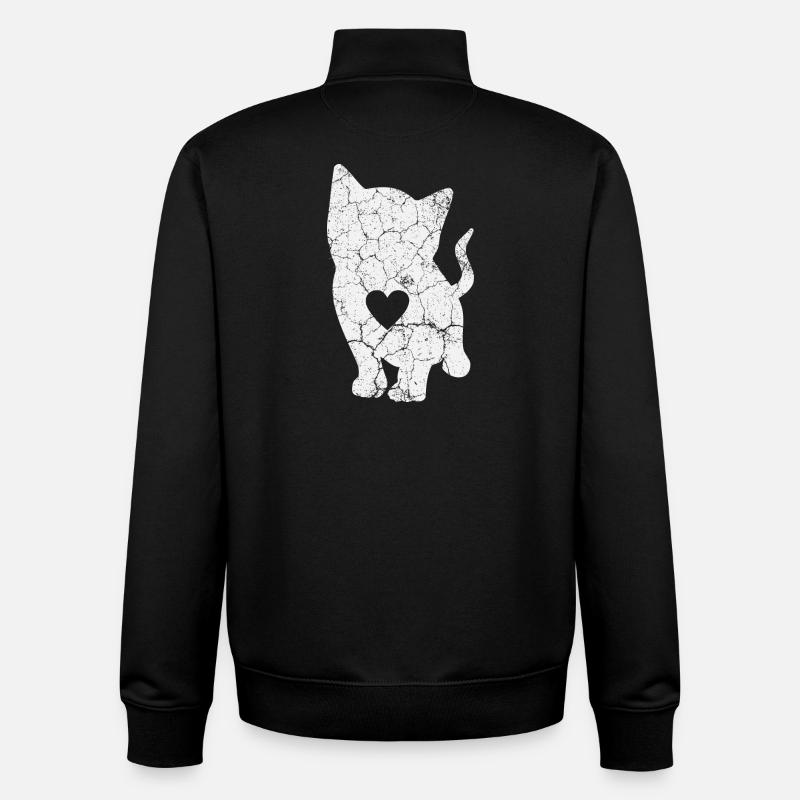 Chats Chats - Sweat zippé unisexe en coton bio Stanley/Stella - noir