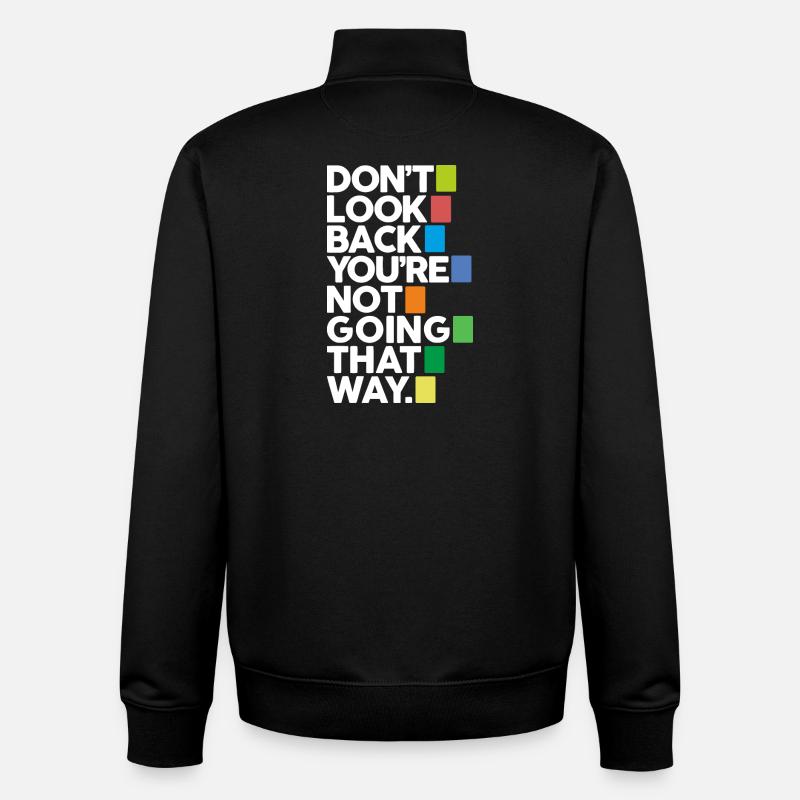 Don't look back (dark) - Unisex Organic Zip Sweatshirt by Stanley/Stella - black