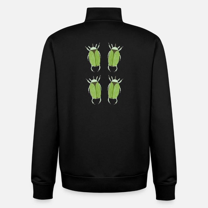 insecte vert - Sweat zippé unisexe en coton bio Stanley/Stella - noir