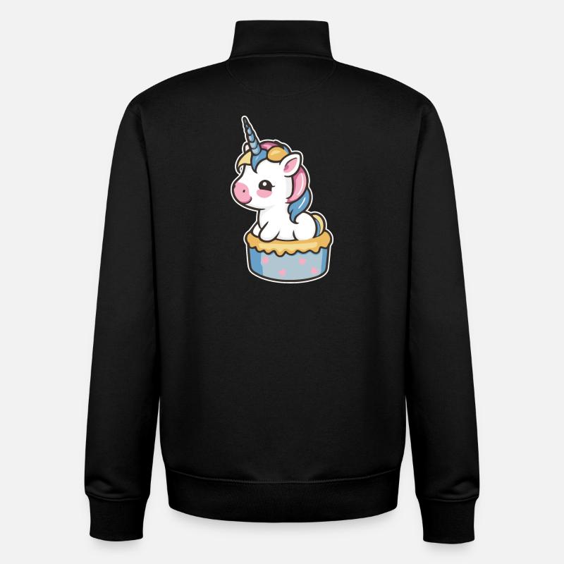 Unicorn Cake - Unisex Organic Zip Sweatshirt by Stanley/Stella - black