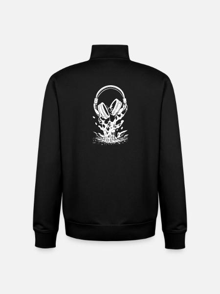 Headphones with drops and splashes - Unisex Organic Zip Sweatshirt by Stanley/Stella - black