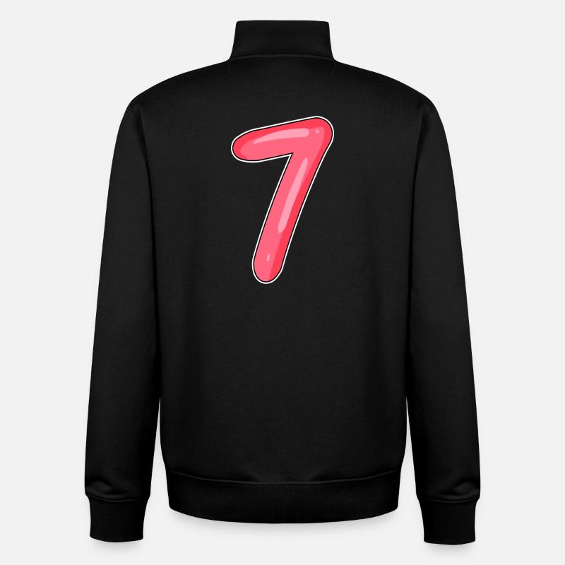 Numéro Sept - Numéro Numéro 7 - Sweat zippé unisexe en coton bio Stanley/Stella - noir