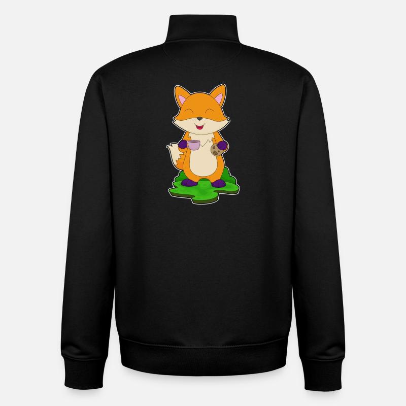 Fuchs Kaffee Cookie - Unisex Organic Zip Sweatshirt von Stanley/Stella - Schwarz