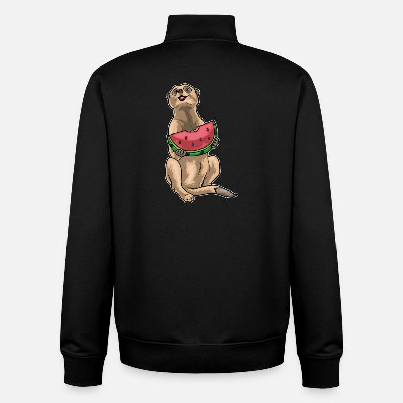 Erdmännchen Wassermelone - Unisex Organic Zip Sweatshirt von Stanley/Stella - Schwarz