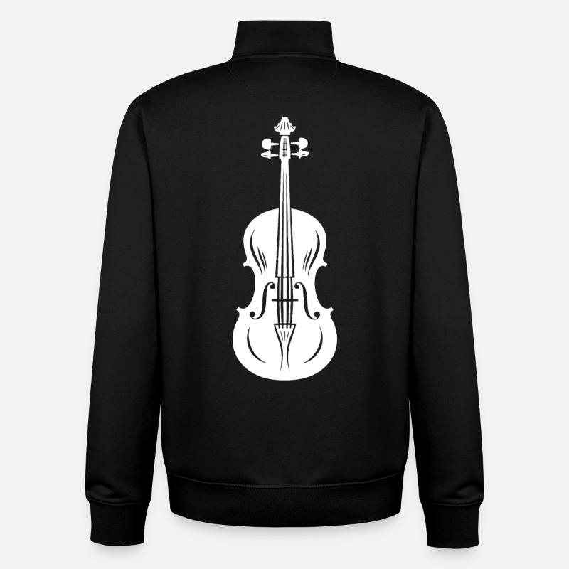 Dessin de violon - Sweat zippé unisexe en coton bio Stanley/Stella - noir