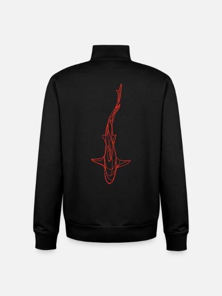 Red Shark Silhouette - Unisex Organic Zip Sweatshirt by Stanley/Stella - black