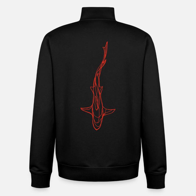 Roter Hai Silhouette - Unisex Organic Zip Sweatshirt von Stanley/Stella - Schwarz