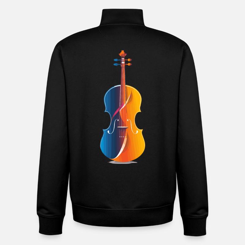 Violon Look BD - Sweat zippé unisexe en coton bio Stanley/Stella - noir
