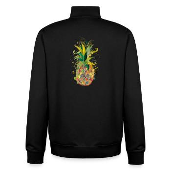 Bunte Ananas – kreative Frucht im Graffiti-Stil - Unisex Organic Zip Sweatshirt von Stanley/Stella - Schwarz - Hinten - AI Model Male 185 light (185cm)