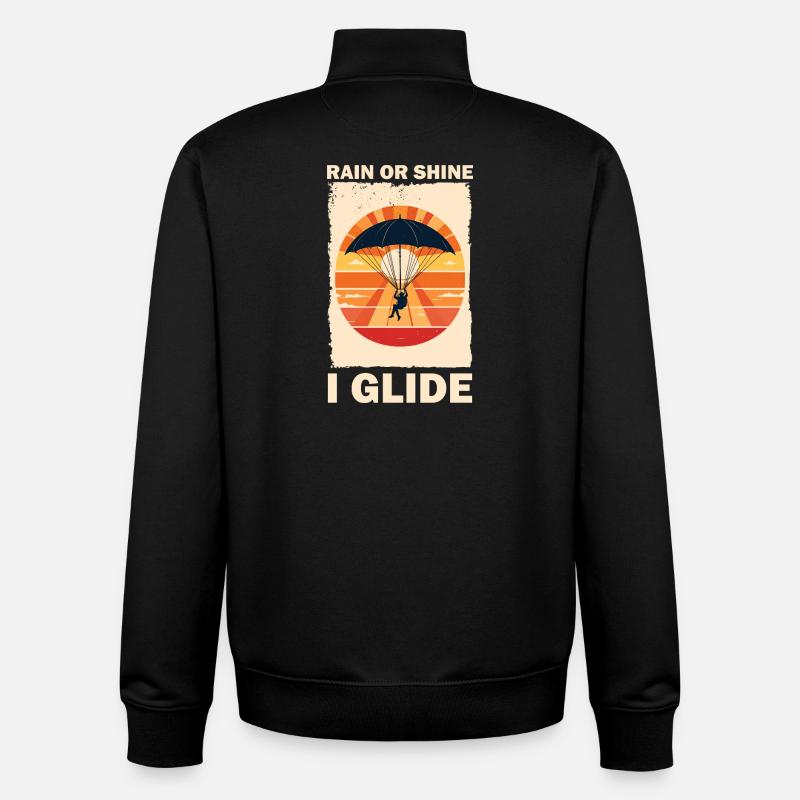 Adventurous Parachute Flight Sunset - Unisex Organic Zip Sweatshirt by Stanley/Stella - black