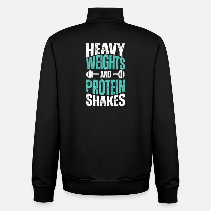 Poids lourds et shakes protéinés - Sweat zippé unisexe en coton bio Stanley/Stella - noir