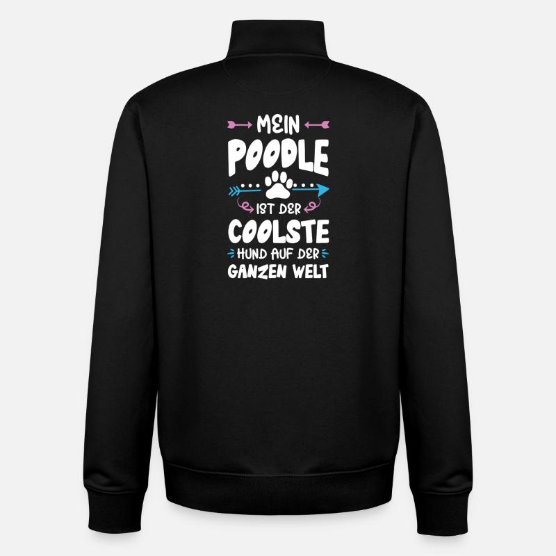 Dicton de chien caniche - Sweat zippé unisexe en coton bio Stanley/Stella - noir