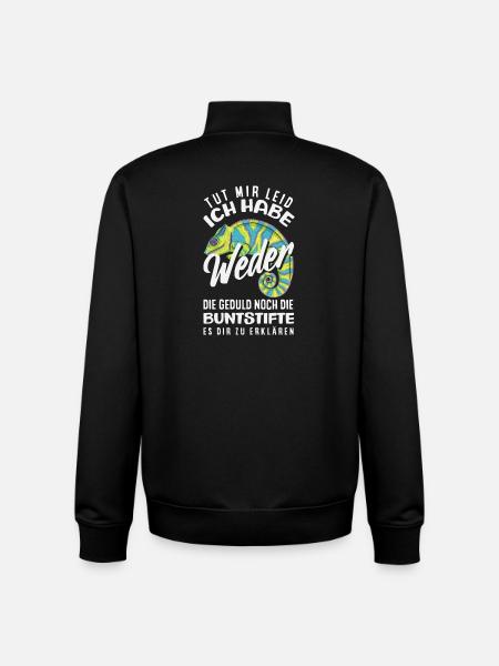 Neither patience nor crayons – sarcasm - Unisex Organic Zip Sweatshirt by Stanley/Stella - black