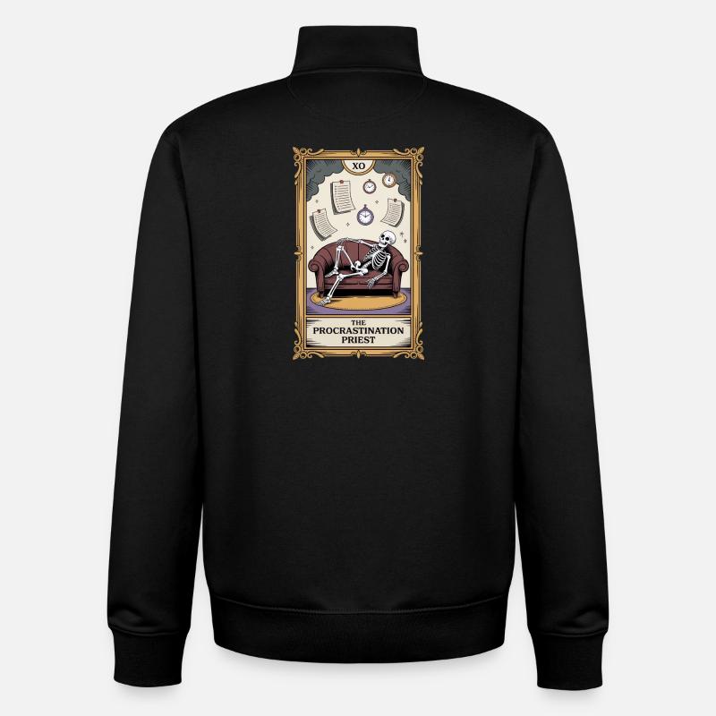 The Procrastination Priest Aufschieber Skelett - Unisex Organic Zip Sweatshirt von Stanley/Stella - Schwarz