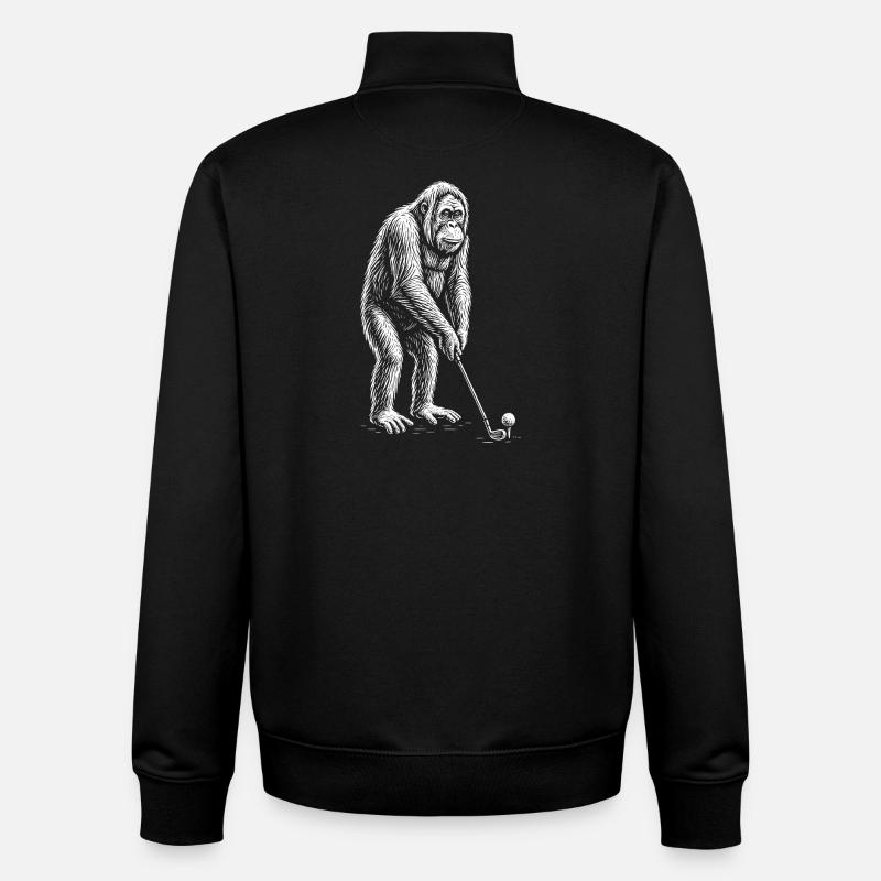 Orangutan-Golfputts - Unisex Organic Zip Sweatshirt von Stanley/Stella - Schwarz