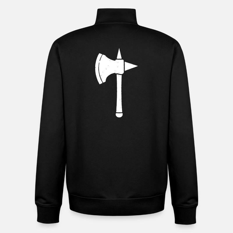 Wikinger Axt Krieger Waffe Mittelalter - Unisex Organic Zip Sweatshirt von Stanley/Stella - Schwarz