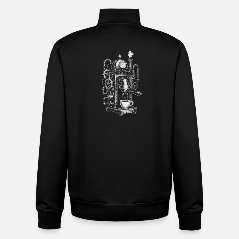 Steampunk-Espressomaschine - Unisex Organic Zip Sweatshirt von Stanley/Stella - Schwarz